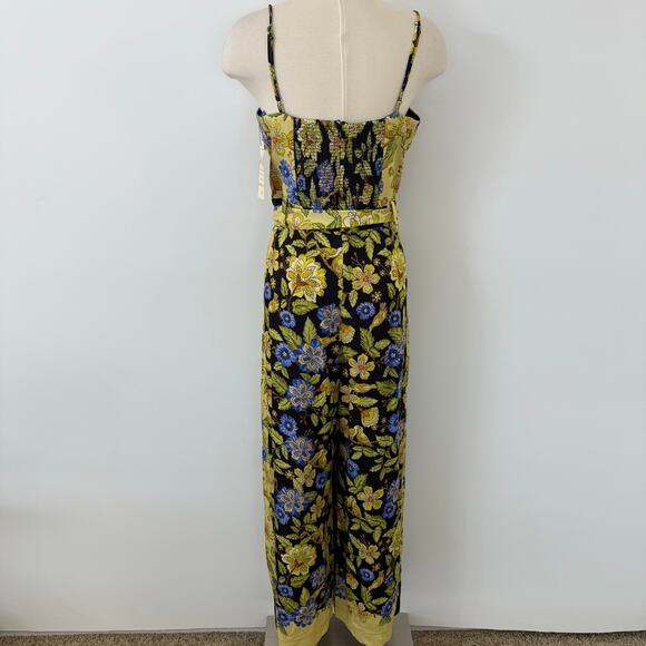 Farm Rio Square-Neck Floral Jumpsuit Wide Leg Smocked Back L NWT - Picture 7 of 16